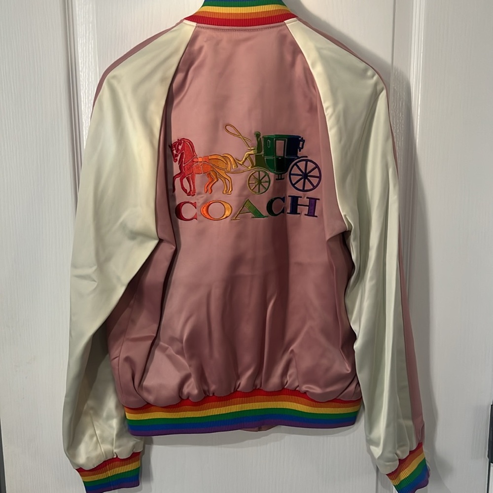 Coach Rainbow SVNIR Jacket (Pearl Pink) size XS - Picture 9 of 10